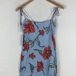 Lulus NWT  Sugar Town Light Blue Floral Print Tie Sleeve Shift Mini Dress XS Photo 13