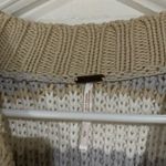 Free People Beige and Gray Striped Cowl Neck Sweater Photo 3