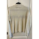 Be cool Mock Neck Womens Cream Rainbow Stripe Oversized Knit Sweater M Zip up Photo 1