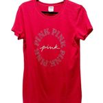 PINK - Victoria's Secret Victoria's Secret PINK Red Sparkle Bedazzled Short Sleeve T-Shirt Size Medium Photo 2