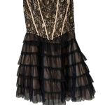 Masquerade Vintage 90s Strapless Black Gold Tiered Tulle Tutu Skirt Dress,Sz 5/6 Photo 1