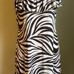 Enfocus Studio Zebra Print Halter Neck Ruffle Dress 12 Y2K boho whimsi animal Photo 0