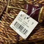 Etienne Aigner NWT  VTG 90s‎ Burgundy Croc-Embossed Leather Belt Gold Tone Detail Photo 13