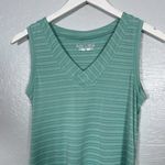 Royal Robbins Women XS Green Stripe Tank Top Ribbed Knit Stretch Gorp Granola Photo 2