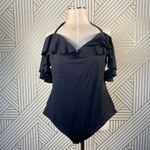 Becca Rebecca Virtue Black Flounce One Piece Swim Photo 2