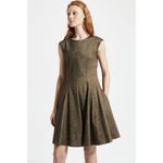 Theory Textured Linen Peplum Mini Dress Beige Clay Multi Size 2 Fit & Flare Chic Photo 8