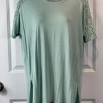 Zenana Premium  Women's Mint Green Lace Sleeve Tunic Top Size S Photo 0