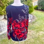 Venus  Red and Black Buttoned Long Sleeve Top Photo 6
