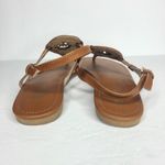 Michael Kors Brown Flat Thong Sandals Buckle Gold Logo Women's 8M Photo 6