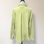 Princess Polly Sage Green Gauze Cotton Button Down Long Sleeve Oversize Shirt 10 Photo 2
