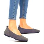 FitFlop  Allegro Women's 10 Gray Metallic Knit Slip On Flats Shoes Comfort NEW Photo 3