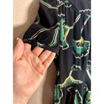 Ba&sh  Leo A Line Dress Black Green Floral Mini Size Large (3) Photo 4