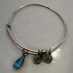 ALEX AND ANI  Silver Charm Bracelet, blue crystal drop Photo 0