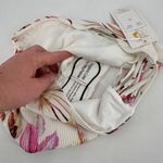 Tinibikini NWT  High Waisted Caged Strappy White Floral Pink Bikini Bottoms Small Photo 6