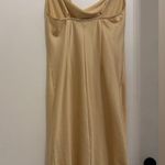 Threadbare Yellow Satin Midi Dress Photo 3