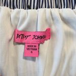 Betsey Johnson  Off Shoulder Navy Stripe Embroidered Dress Ruffle Sleeve Sz 6 💛 Photo 6