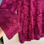 Soft Surroundings  Fuchsia Jacquard Long Sleeve Top Fall Cozy Berry Pink Large Photo 2