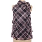 MM Couture  purple plaid tie shoulder‎ sleeveless ruffle blouse medium #MMCT0502 Photo 1