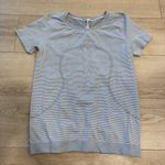 Lululemon  Women’s Swiftly Tech Black White Stripe Short Sleeve Top Size 6 Photo 0