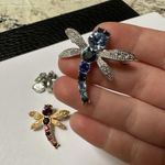 Lot Of 3 Pretty Fly / Dragonfly Insect Rhinestone Brooch Pins Photo 6
