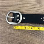 Old Navy Black Studded Leather Belt with Silver Buckle Made in USA Photo 4