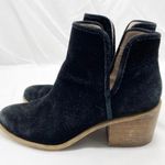 Hinge Black Suede Open Split Side Ankle Booties Photo 0