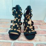 Qupid Black Gladiator Heels 8 Womens Strappy Chunky High Heel Sandals Bold Chic Photo 6