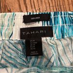 Tahari  Skirt Women's Size Medium Blue Green White Floral Tropical Linen Wrap Tie Photo 1