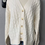 Old Navy Oversized Slouchy Cable-Knit Cardigan Sweater, Creme De La Creme, M Photo 0