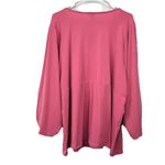 Torrid NWT  Berry Pink Studio Knit V Neck 3/4 Sleeve‎ Shirred Top Size 4X Photo 4