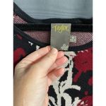 Taylor Sweater Dress Womens Medium Red Black Soft Flower Raglan Short Sleeve B71 Photo 3