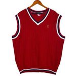 Tommy Hilfiger VTG 90's Y2K Red Ribbed Cable Knit Preppy Varsity Sweater Vest Photo 0