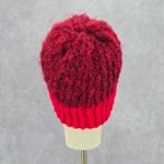 Red Crochet Knit Bucket Cap Hat Fun Vintage Y2K Funky Beanie Photo 3