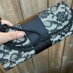 Moda International Elegant Black White Floral Lace Clutch Cocktail Party Bag Photo 12