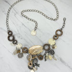 Mother of Pearl Coconut Shell Beaded Chain Belt One Size (OS) Boho ✨ Silver Photo 0