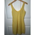 Urban Outfitters  Yellow Gingham Textured Mini Dress Square Neck Sleeveless Small Photo 1