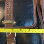 Liz Claiborne Vintage 90’s Crossbody Black Contrasting Brown Trim Buckle Snap Photo 4