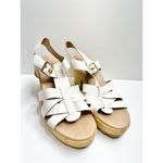 Dr. Scholl’s Sandals Size 9.5 White Leather Open Toe Platform Shoes Buckle Photo 1