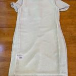 Babaton Aritzia Short Mini Lined Pearl Dress Short Sleeve Gray Print, Size XS S White Photo 4