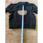 Poof! Poof New York Black Ribbed Cut Out Long Sleeve Crop Top Size M Photo 4