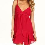BCBGeneration Baby Doll Red Ruby Ruffle Slip cocktail Dress Photo 2