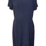 Love Sadie Navy Blue White Polka Dot Short Sleeve Asymmetrical Dress XL Photo 0