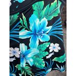 one piece swimsuit swimdress Vintage floral blue black green Size 12 Photo 1