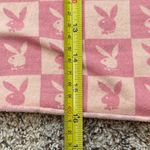 Playboy Pink Two-Tone Checkered Logo Long Sleeve Crop Top Sweatshirt Style Size Photo 9