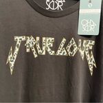 Chaser NWT Womens T Tee Shirt Vintage Black Gray True Love Leopard Size Small Photo 6