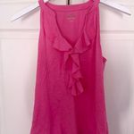 Lilly Pulitzer Shay Ruffled Tank Top Bubblegum Pink Pima Cotton Size Small Photo 1