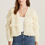 Ulla Johnson  Fringe Tassle Knit Cardigan Size Small Color Cream Photo 0