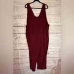None Elegant Burgundy Women's Corduroy Jumpsuit Photo 1