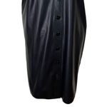 Theory  Faux Leather Shift Dress Button Front Black Knee Length Women’s Size P Photo 3