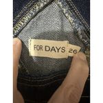 For Days Organic Cotton Dark Wash Carpenter Bib Overalls Straight Leg Size 26 Blue Photo 6